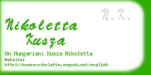 nikoletta kusza business card